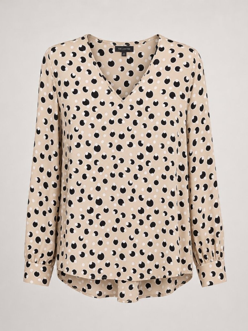 The limited Plus Size Popover Office Feminine 1X satin like dots blouse